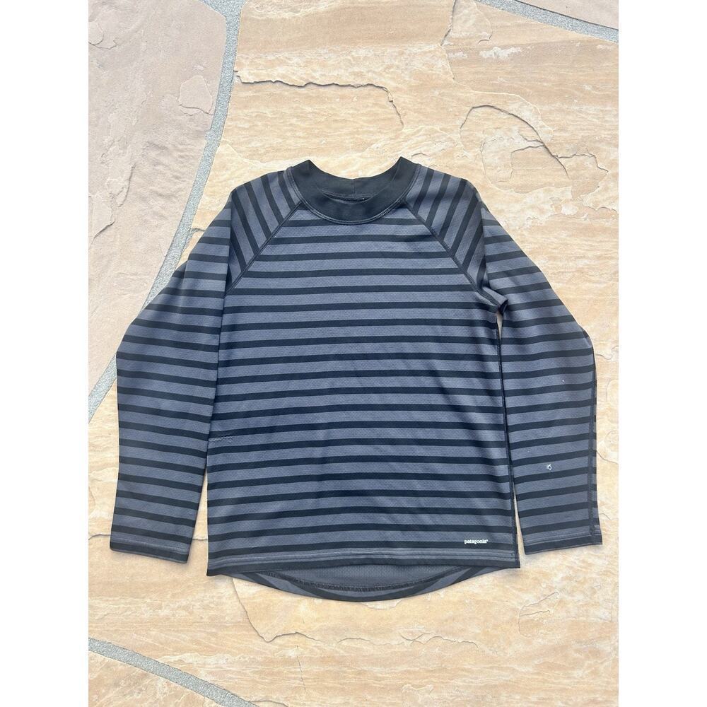 Patagonia Shirt Girls Large 12 Capilene Midweight Long Sleeve Top Outdoors Black